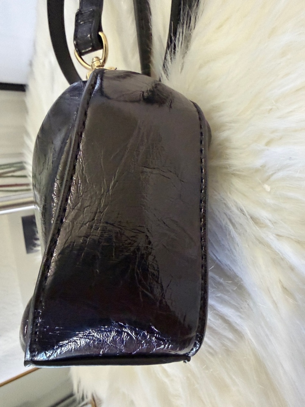 Zara Mini Bucket Bag with Metallic Gold Handle with storage bag - Picture 8 of 14